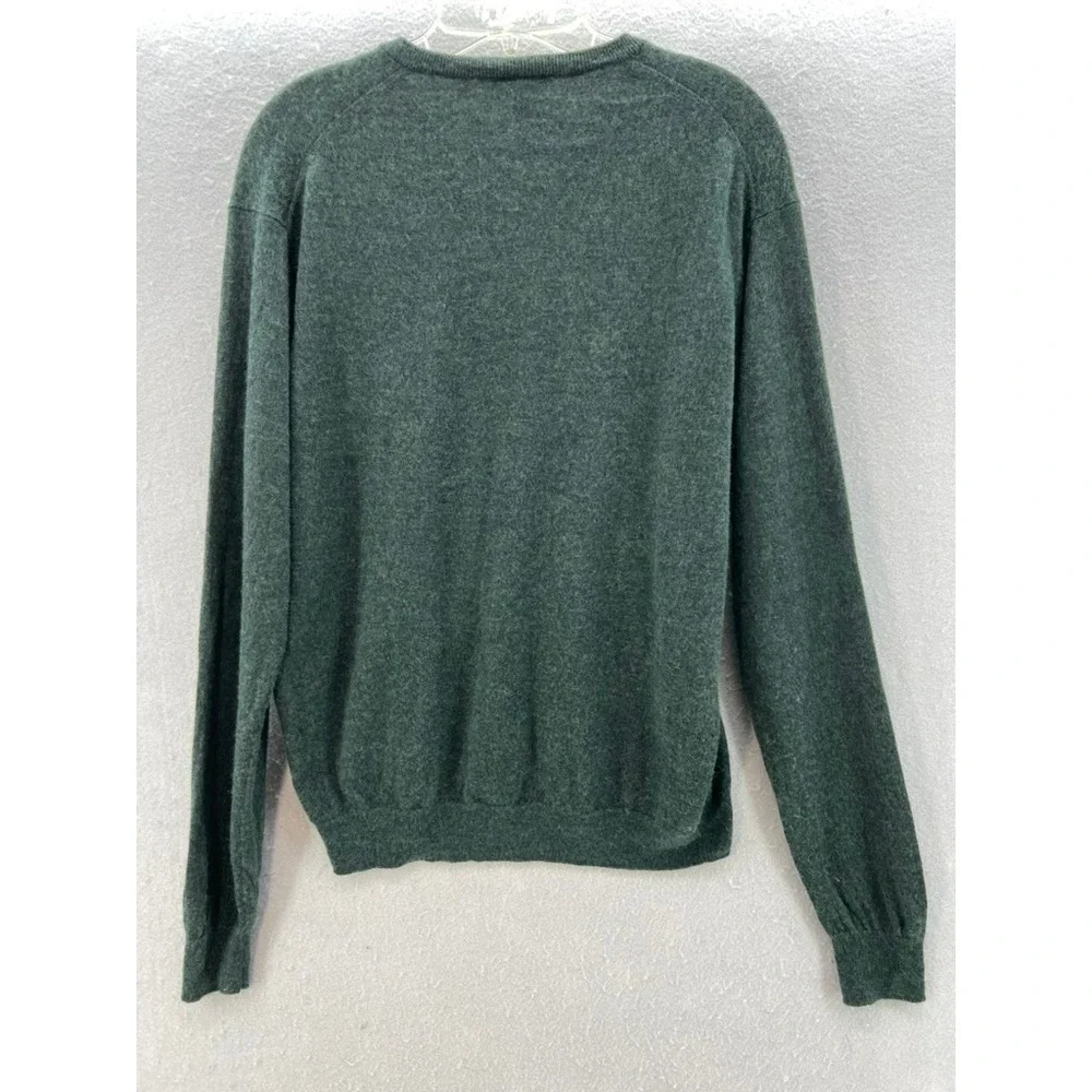 Peter Millar Sweater Mens Sz L Green Merino Wool Lyocell V-Neck Pull Over‎